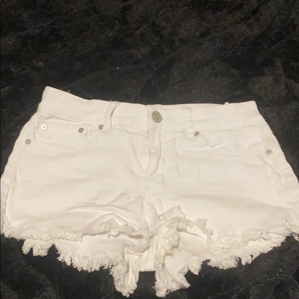 White Jean Shorts